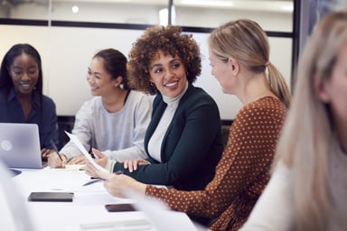 colleagues chatting at work