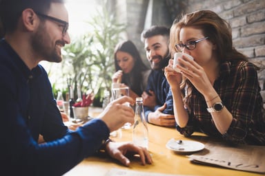 people drinking coffee together