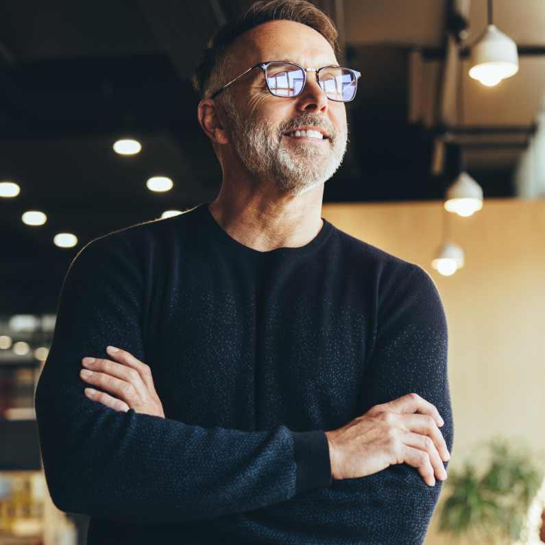 Man in Blue Jumper