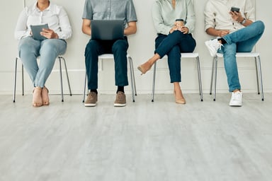 candidates waiting for an interview 