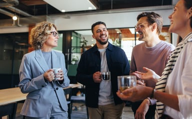 people taking a coffee break at work